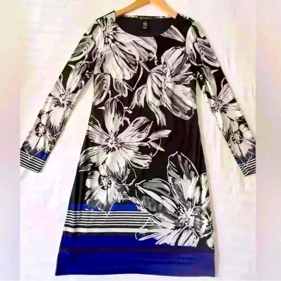 INC. International Concepts Floral Black and Blue Dress - Picture 4 of 5